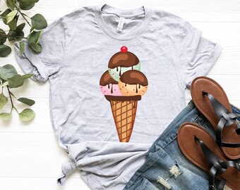 Ice Cream T-Shirt | Ice Cream Cone Shirt | Summer T-Shirt | Ice Cream Lover | Sweets | Pastries | Funny Junk Food Shirt | Ice Cream Gift