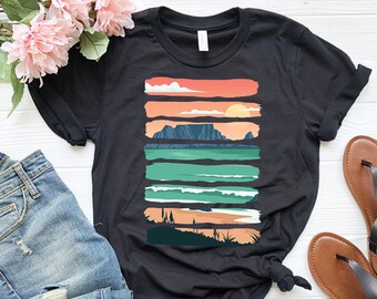 Summer Sunset Shirt | Beach Landscape | Beach Shirt | Paradise Vacation Shirt | Artistic Shirt | Artistic Clothing | Clear Blue Water