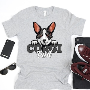 Funny Cardigan Welsh Corgi Dad Shirt, Black and White Corgi Shirt For Men, Gift for Corgi Owner, Corgi Father Shirt, Corgi Lover Gift