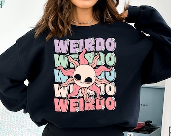 Moletom Groovy Weirdo, moletom gótico pastel fofo para mulheres, moletom gótico pastel, flor de sol assustador, roupas góticas pastel rosa