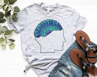 Human Brain T-Shirt | Psychedelic Shirt | Psychedelic Clothing | Human Anatomy Shirt | Brain Shirt | Psychedelic Gift | Colorful Surreal