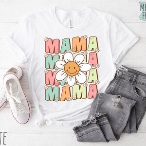 Leuk shirt groovy mama, bloemen hippie bloemenshirt, retro shirt groovy mama, bijpassende familie groovy verjaardagsfeestje shirt, vintage shirt jaren 70