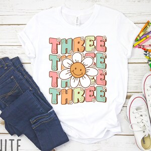 Groovy Three Year Old Tee, Groovy Birthday Shirt, Cute Groovy 3rd Birthday Party Shirt, 3 year Old Shirt, Hippie Flower Shirt, Daisy Flower