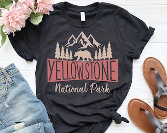 Yellowstone National Park Shirt | Retro Vintage Yellowstone Gift | Hiking Gift | Hiking Shirt | Adventure Outdoors Shirt | Camping Gift