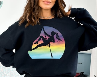 Subir como una sudadera de niña, camisa de escalada en roca para mujer, sudadera con capucha de escalada en roca, sudadera de búlder, suéter de escalada de montaña