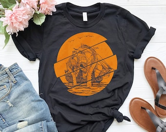 Vintage Kraken Shirt | Pirate Ship Shirt | Giant Octopus Shirt | Sailing Shirt | Sea Monster Shirt | Pirate Gift | Ocean Shirt