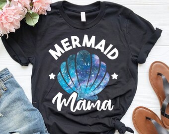 Mermaid Mama Shirt, Cute Mermaid Birthday Party Shirt, Matching Mermaid Squad Shirt, Mermaid Seashell Shirt, Mermaid Mom Shirt, Mermaid Gift
