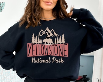 Yellowstone National Park Sweatshirt, Retro Vintage Yellowstone Gift, Yellowstone Hoodie, Yellowstone Sweater, Vintage US National Park Gift