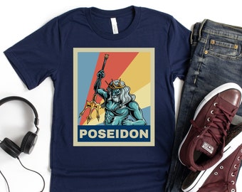 Poseidon Shirt | Greek Mythology Shirt | Vintage Poseidon Shirt | Retro Clothing | Poseidon Trident Shirt | Vintage Greek Mythology Shirt