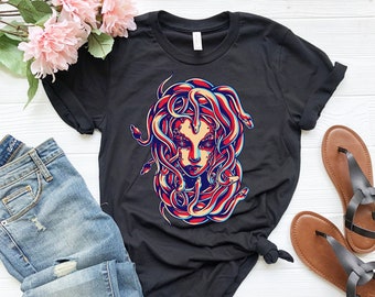 Medusa T-Shirt | Snake Head T-Shirt | Greek Mythology T-Shirt | Greek Mythology Gift | Greek Mythology Apparel | Snake Shirt