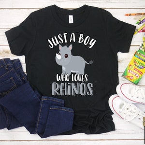 Just A Boy Who Loves Nashörner Shirt | Lustiges Nashorn Shirt für Kinder | Nashorn Geschenk | Nashorn Liebhaber Geschenk | Wildtier Shirt | Zoo Shirt