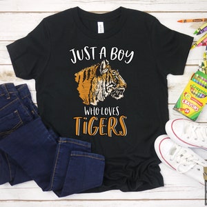 Just A Boy Who Loves Tigers Shirt | Cute Funny Tiger Shirt for Kids | Tiger Gift | Bengal Tiger Lover Shirt | Big Cat Shirt | Zoo Shirt