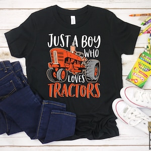 Just A Boy Who Loves Tractors Shirt | Cute Funny Tractor Shirt for Kids | Farming Shirt | Machinery Shirt | Tractor Gift | Farmer Gift