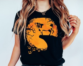 Lustiges Kuh-Halloween-Shirt, gruselige Kuh Silhouette Shirt, Kuh-Liebhaber-Shirt, gruseliges Halloween-Kuh-Shirt, Kuh-Kostüm-Shirt, Milchkuh-Bauer