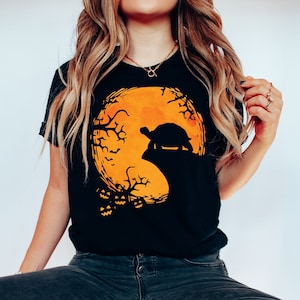 Funny Tortoise Halloween Shirt, Spooky Tortoise Silhouette Shirt, Tortoise Lover Shirt, Turtle Lover Shirt, Spooky Halloween Tortoise Shirt