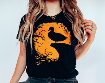 Funny Duck Halloween Shirt, Spooky Duck Silhouette Shirt, Duck Lover Shirt, Spooky Halloween Duck Shirt, Duck Costume Shirt, Duckling Shirt