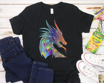 Dragon Shirt | Winged Dragon | Dragon Shirt for Kids| Prismatic Dragon | Dragon Silhouette | Psychedelic Shirt | Psychedelic Clothing