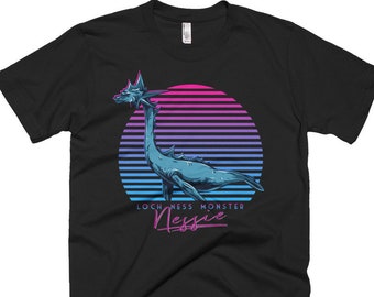 Loch Ness Monster Shirt | Retro 80s Shirt  | Neon Shirt | Mythology Shirt | Nessie Shirt | 80s Shirt | 80s Clothing | Retrowave Shirt