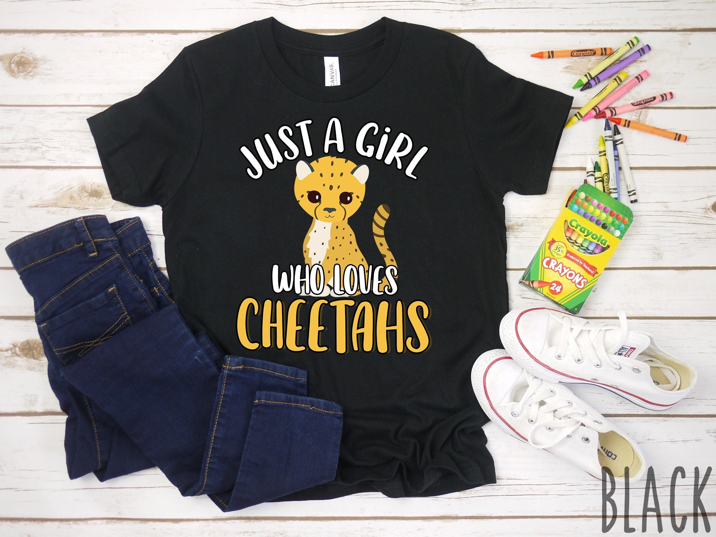 Just A Girl Who Loves Cheetahs Shirt | Cute Cheetah Shirt for Kids