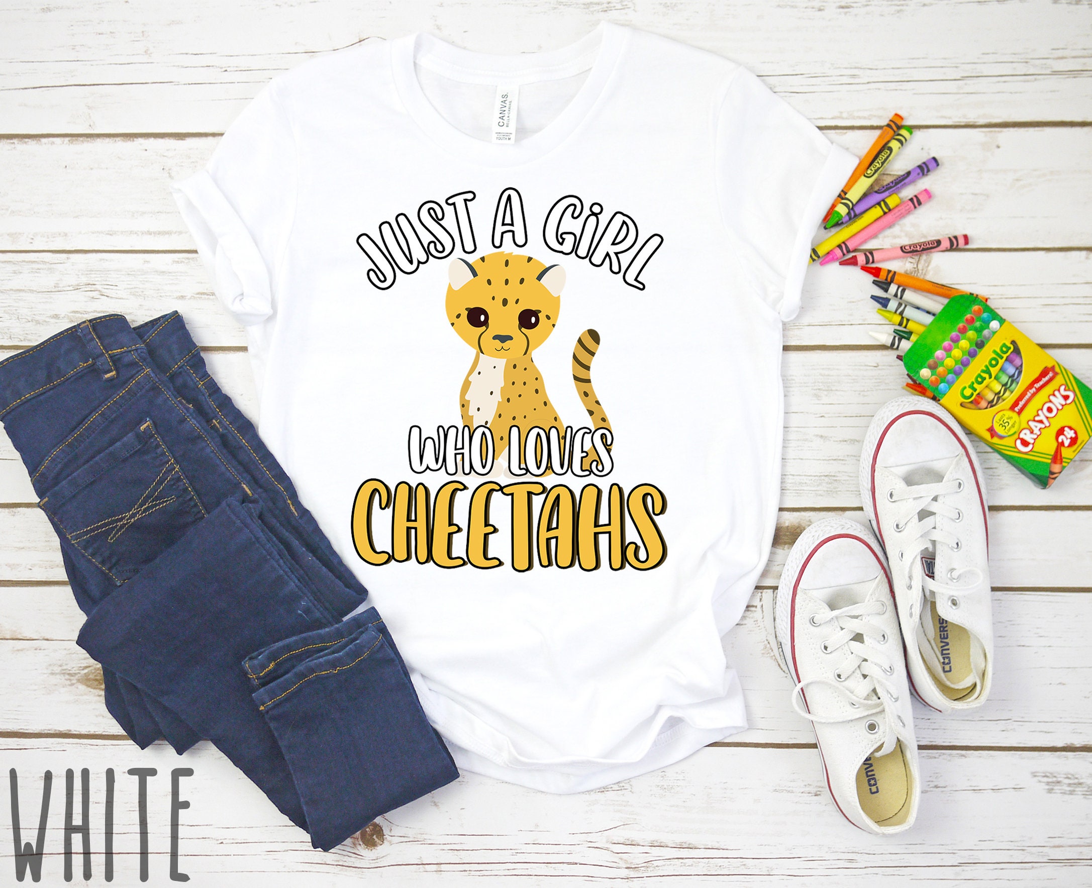 Just A Girl Who Loves Cheetahs Shirt Cute Cheetah Shirt for Etsy