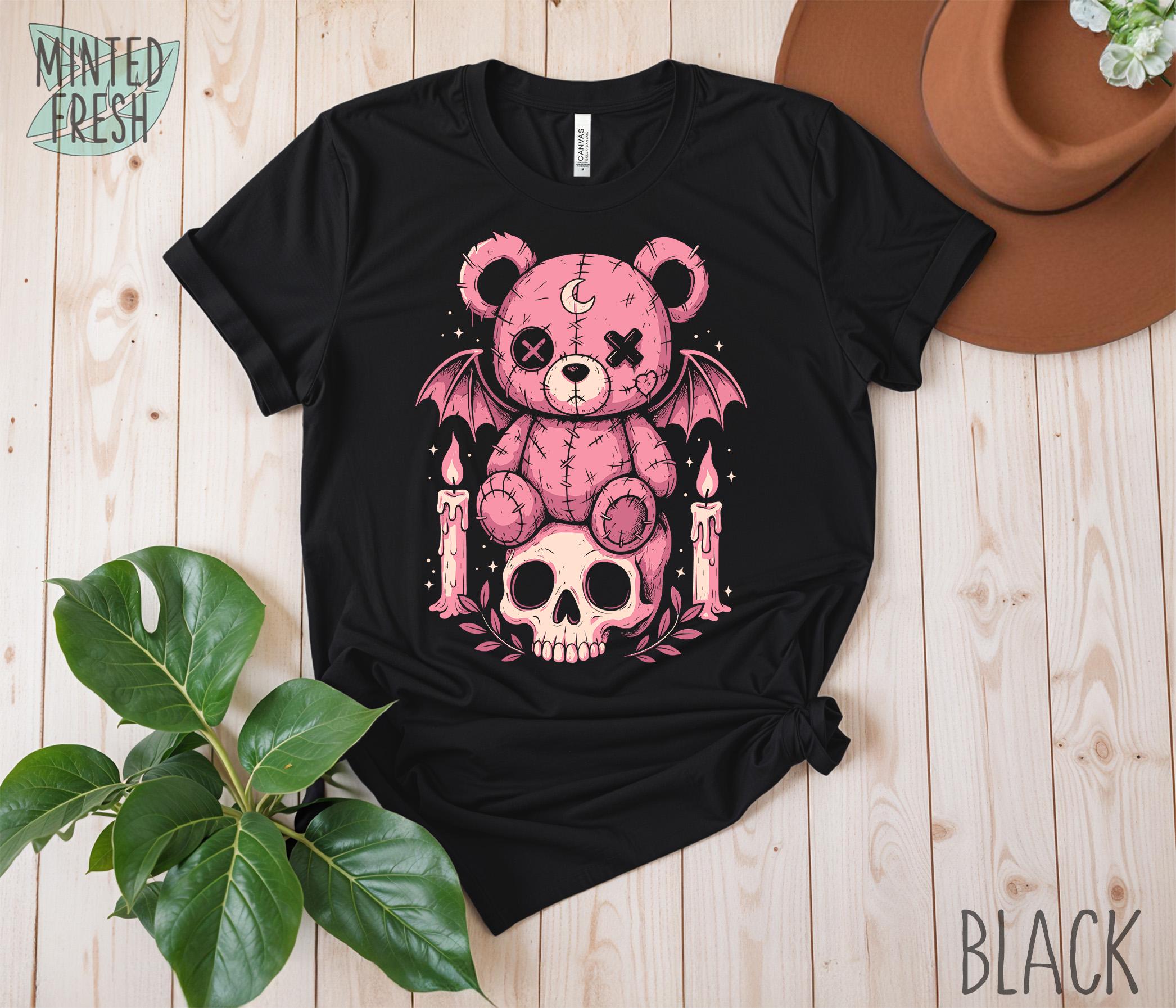 Creepy Cute Teddy Bear Shirt, Pastel Goth Teddy Bear Shirt, Kawaii