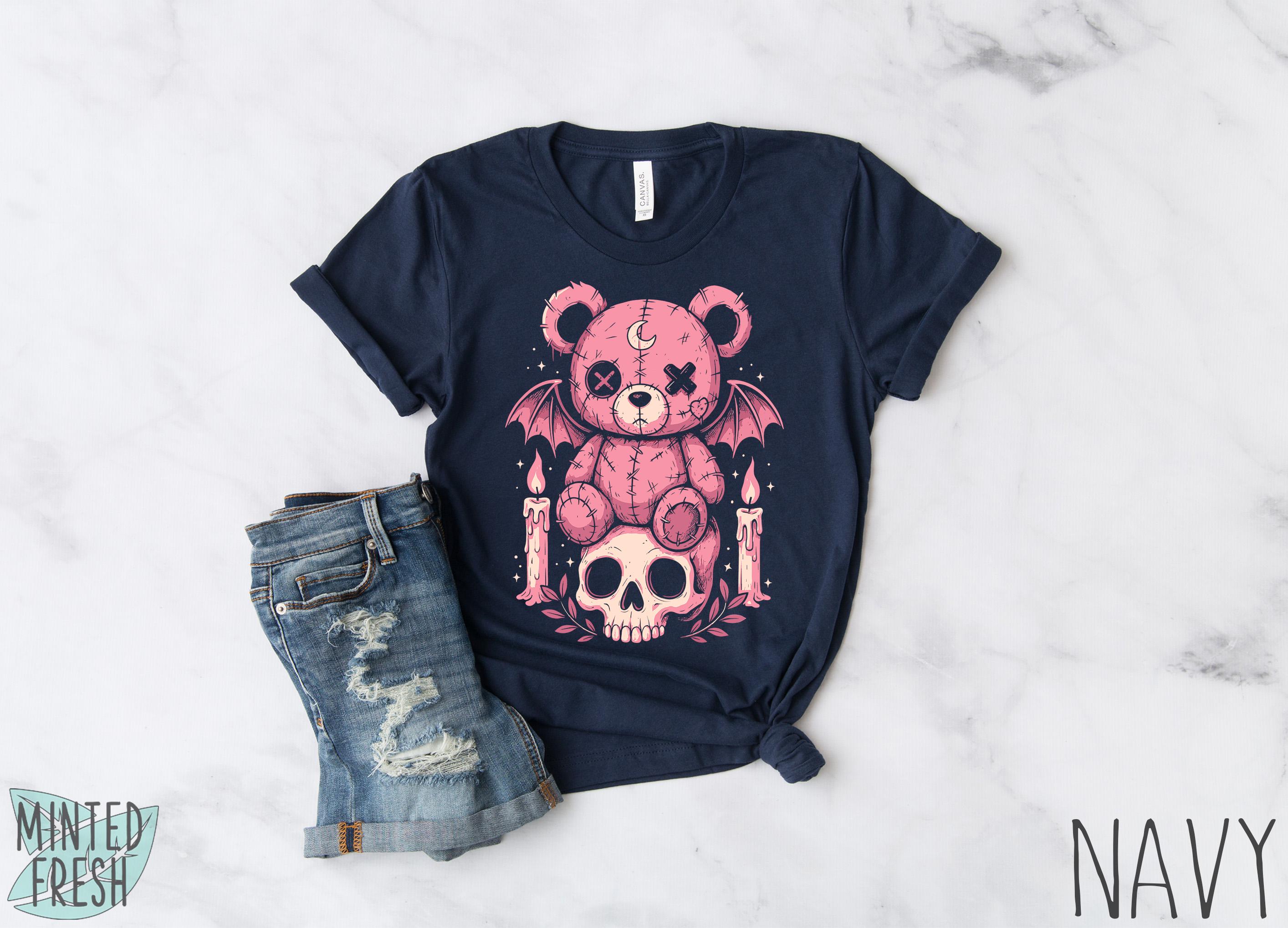 Creepy Cute Teddy Bear Shirt, Pastel Goth Teddy Bear Shirt, Kawaii