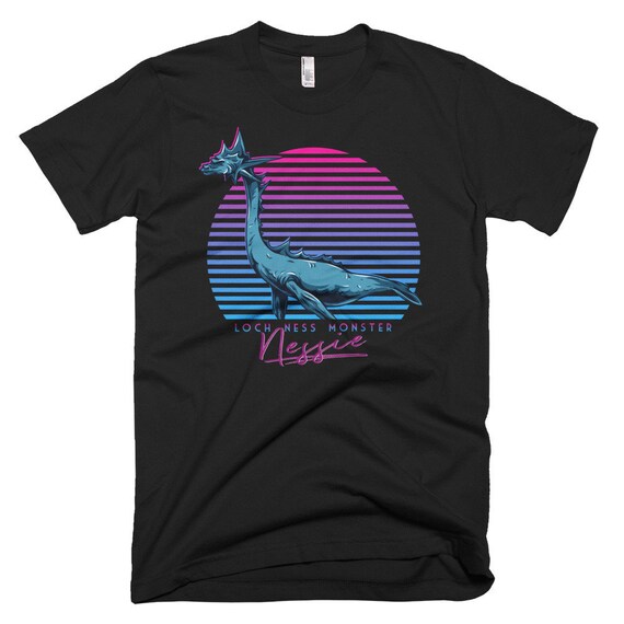 Loch Ness Monster Shirt | Retro 80s Shirt  | Neon Shirt | Mythology Shirt | Nessie Shirt | 80s Shirt | 80s Clothing | Retrowave Shirt