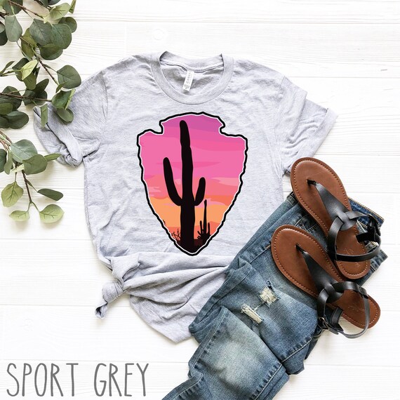 Retro Sunset Cactus Shirt Funny Cute Desert Silhouette Gift Retro Sunset Cactus Shirt Funny Cute Desert Silhouette Gift