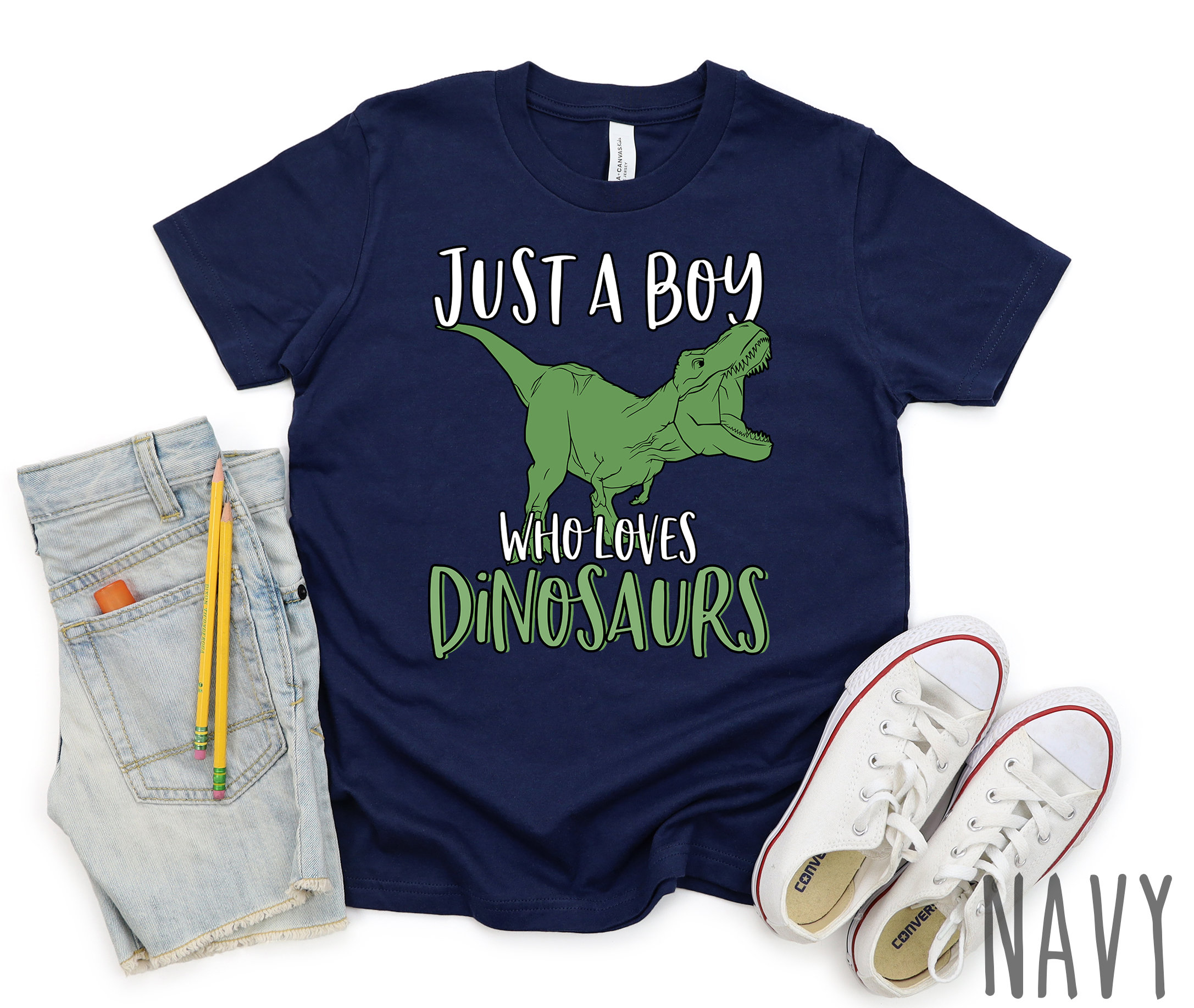 Just A Boy Who Loves Dinosaurs Shirt Cute Funny TRex Shirt Etsy