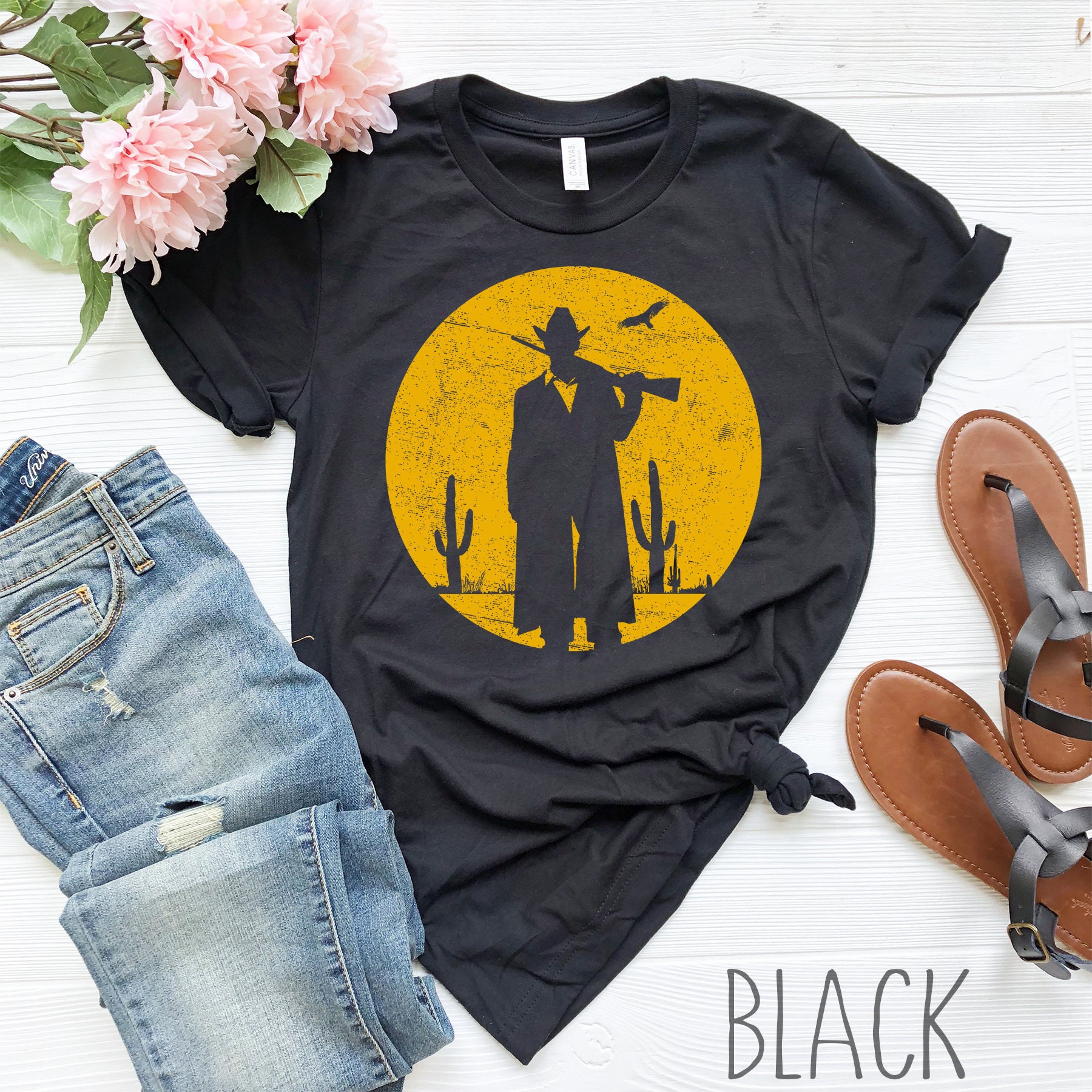 Retro Cowboy Sunset Shirt Vintage 