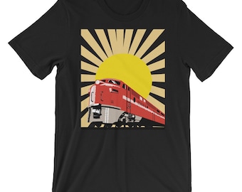 Treno diesel camicia uomo | Treno di mens camicia | T-shirt vintage Retro treno | Camicia motore diesel | Camicia locomotiva | Railfan | Trainspotte