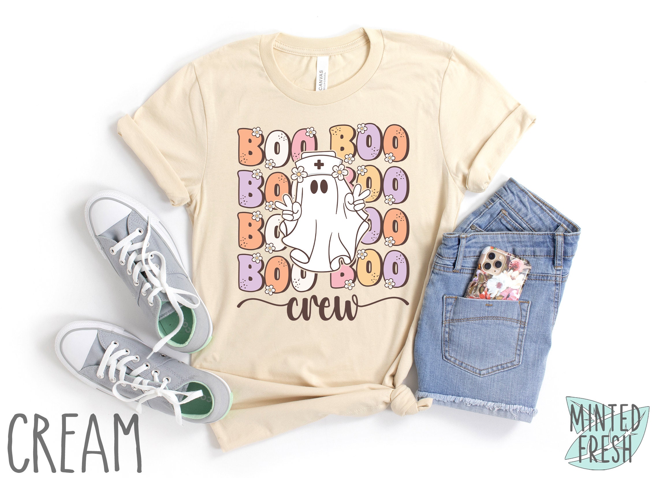 Discover Boo Boo Crew Shirt, Groovy Halloween Nurse Shirt, Ghost Nurse, Cute Halloween Outfit for Nurses, Nurse Crew Shirt, Nurse Squad Shirt, Spooky