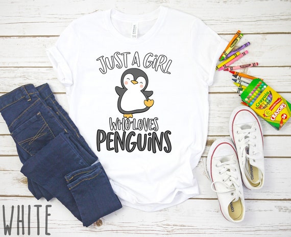 Just A Girl Who Loves Penguins T-Shirt Birthday Girl Gift Just A Girl Who Loves Penguins T-Shirt Birthday Girl Gift