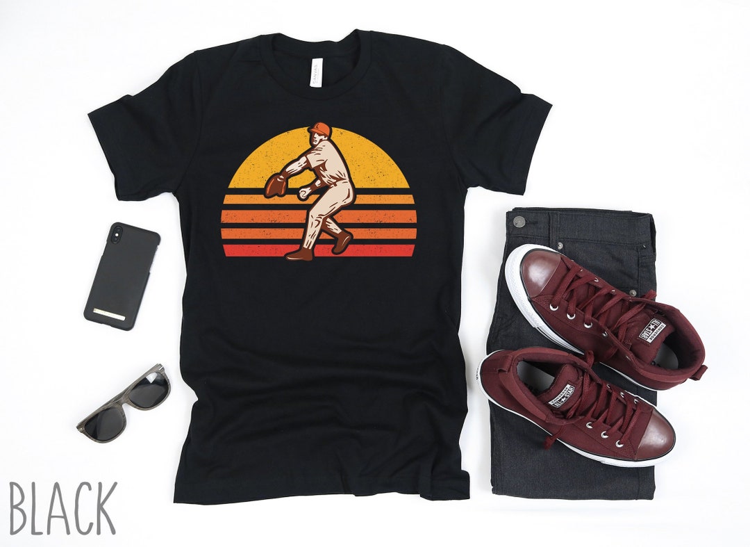 Baseball Shirt Retro Baseball Tshirt Baseball Gift Baseball Pitcher Shirt Vintage Baseball