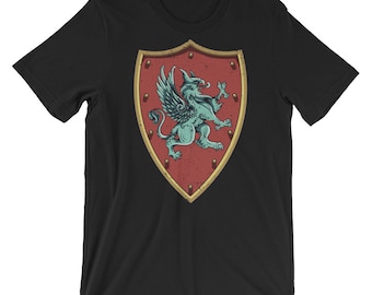Griffin camisa / Griffin escudo de armas / Gryphon Sigil camisa / sigil medieval / camisa medieval / ropa medieval / Gryphon Banner