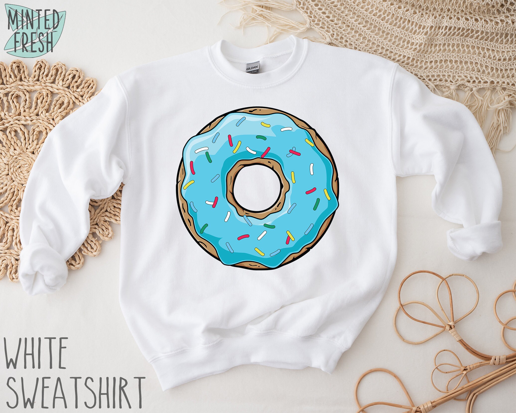 Sudadera de donut azul sudadera con capucha de donut azul sueter de donut con chispas sudadera de escuadron de donut regalo para sudadera de amante de donut dulces Etsy Espana