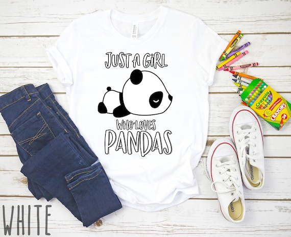 Cool Just A Girl Who Loves Pandas Shirt Gift For Toddlers Cool Just A Girl Who Loves Pandas Shirt Gift For Toddlers