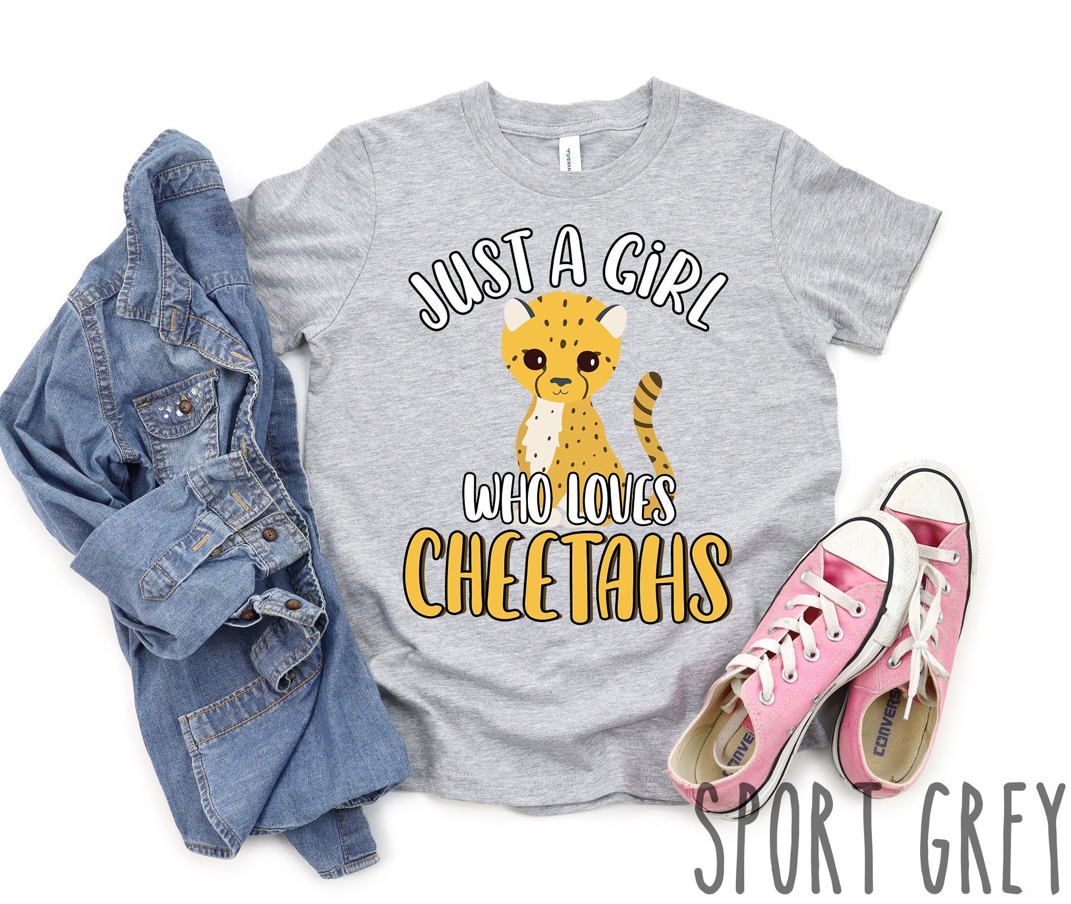Just A Girl Who Loves Cheetahs Shirt Cute Cheetah Shirt for Etsy