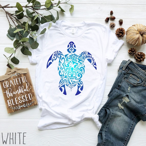 Tribal Sea Turtle Shirt | Turtle Gift | Hawaii Shirt | Polynesian Maori Art | Islander | Tattoo Art | Blue Ocean Shirt | Sea Life | Tribal