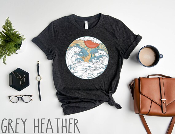 The Great Wave off Kanagawa Shirt | Artistic Japanese Shirt | Ocean Sunset Shirt | Japan Gift | Artistic Clothing | Japanese Wave Art