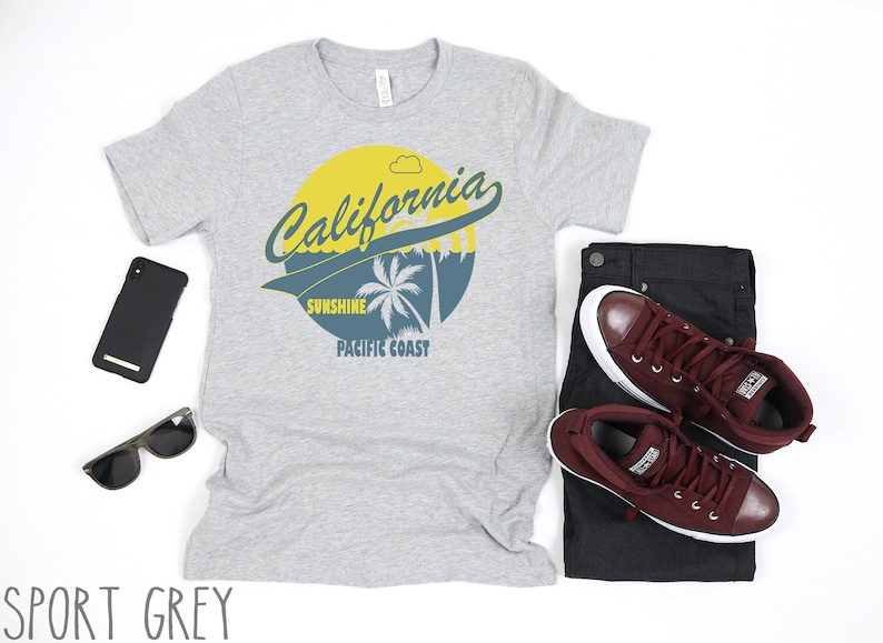 California T-Shirt | West Coast Shirt | California State T-Shirt | Retro California Shirt | Vintage California | California Gift | Cali Tee image 2