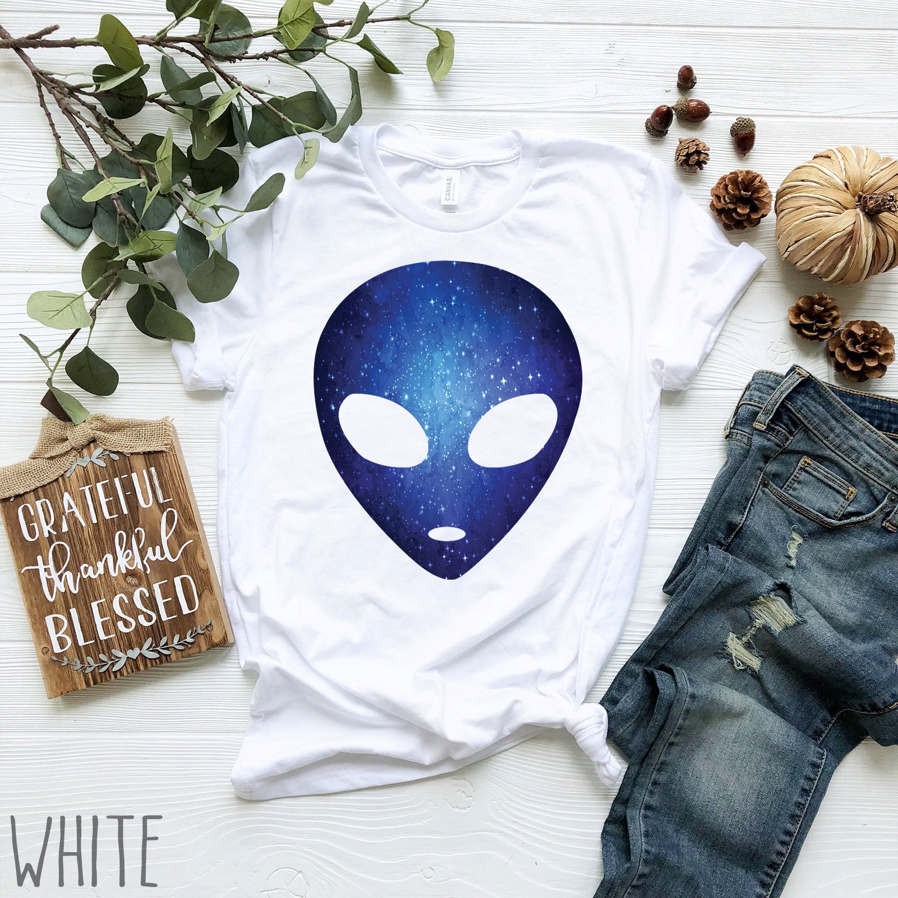 Cosmic Alien Head Shirt | Psychedelic Alien T-shirt | Universe Shirt ...