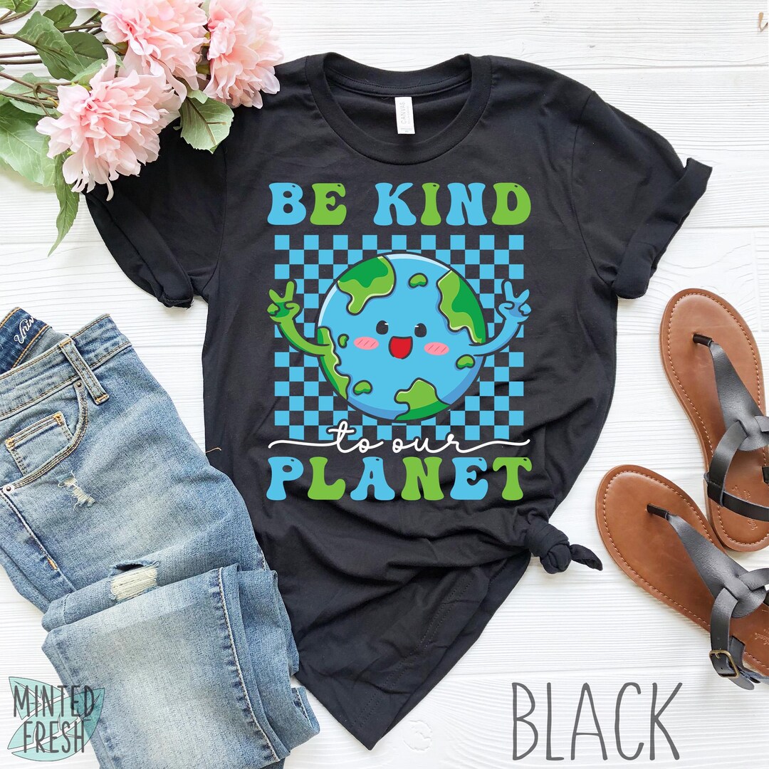 Be Kind to Our Planet Shirt, Cute Groovy Earth Day Shirt, Cute Planet ...