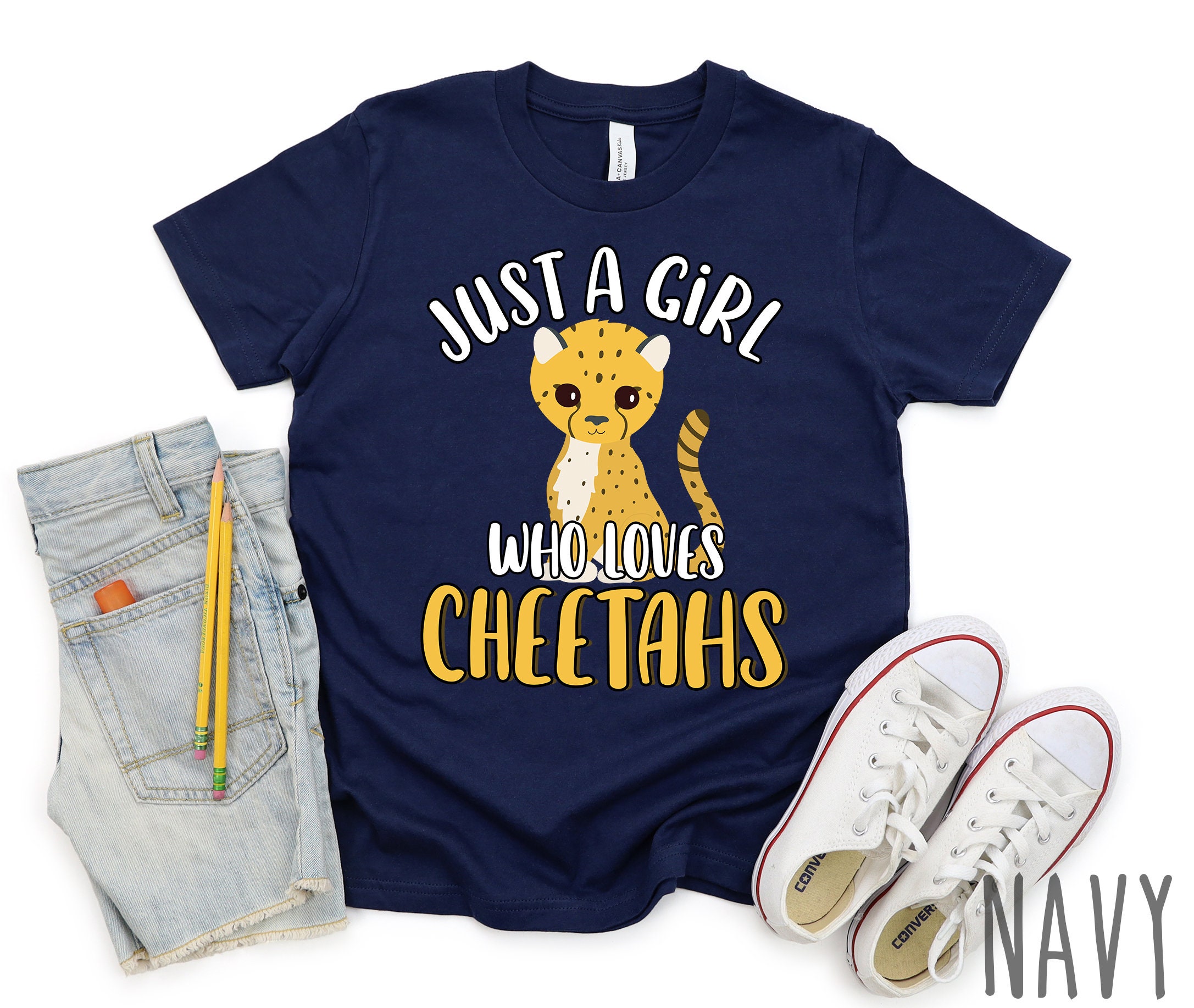 Just A Girl Who Loves Cheetahs Shirt Cute Cheetah Shirt for Etsy