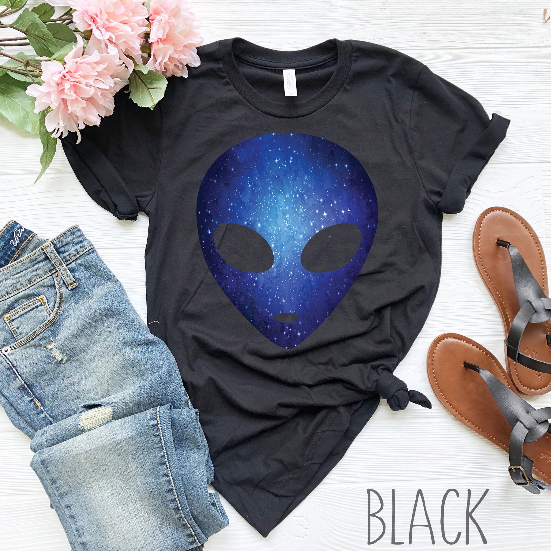 Cosmic Alien Head Shirt | Psychedelic Alien T-shirt | Universe Shirt ...