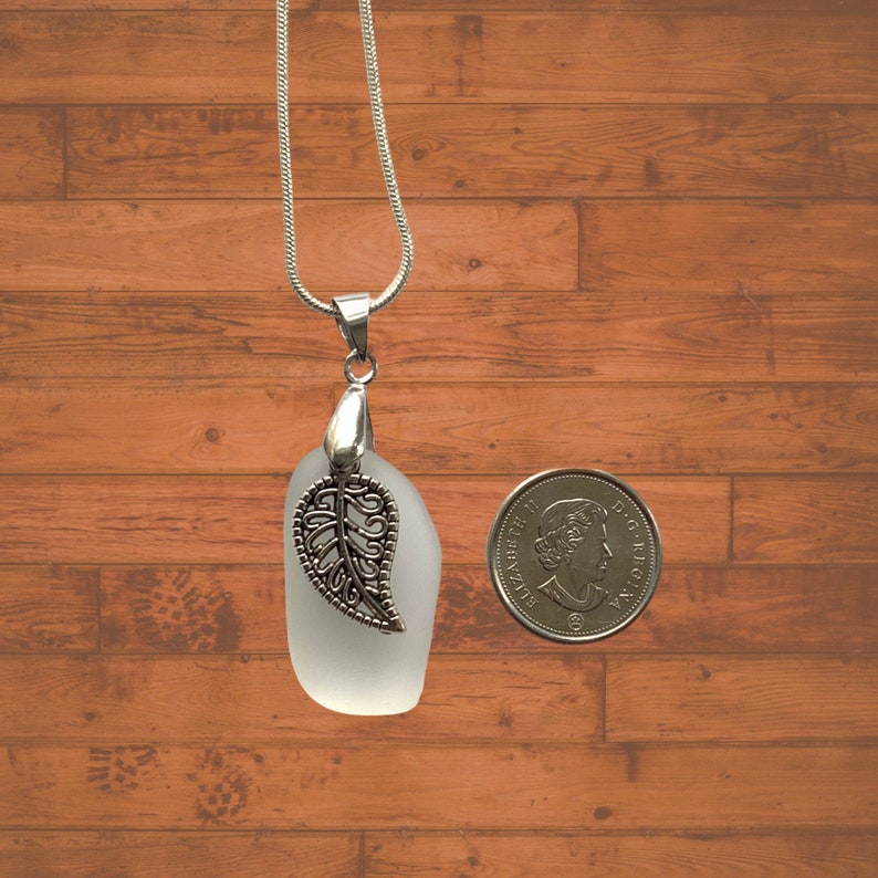 Small White Beach Glass Friendship Pendant