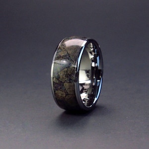 Tyrannosaurus Rex Dinosaur Bone Fossil  Tungsten Wedding Band