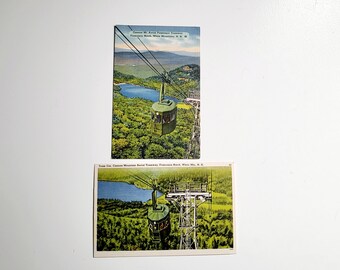 Two unused Vintage Linen Postcards  Cannon Mountain Aerial Tramway NH