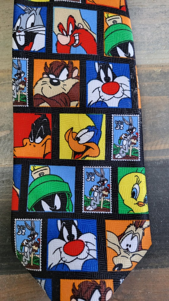 1997 Looney Tunes Stamp Collection Vintage Necktie - image 3