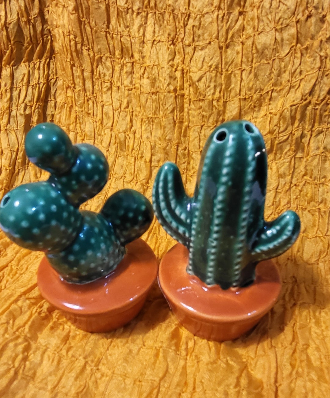 Ceramic Cactus Salt And Pepper Shakers Heart Design Kitchen Decor Gift For Her